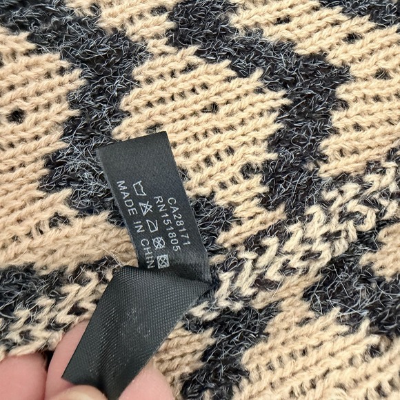 Papa Vancouver Black Tan Blue Southwest Long Open Cardigan Women's L  Aztec New - Picture 8 of 10